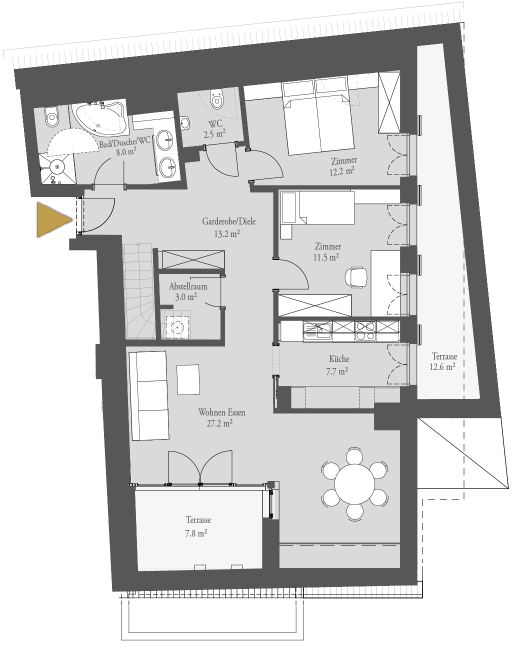 M&uuml;hle - 3-Zimmer Dachgeschosswohnung