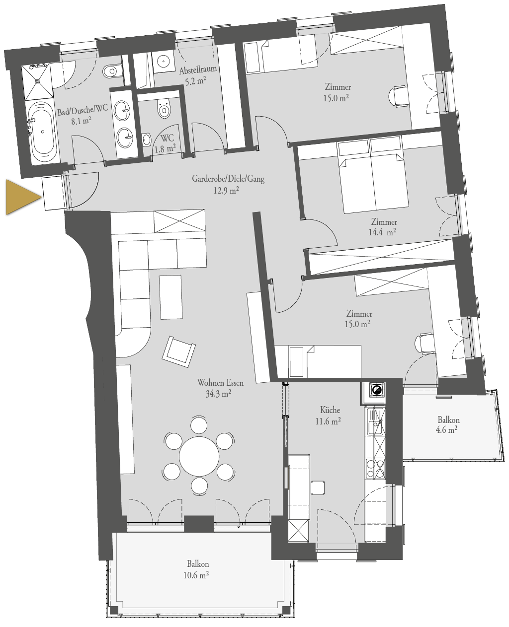M&uuml;hle - 4-Zimmer Wohnung