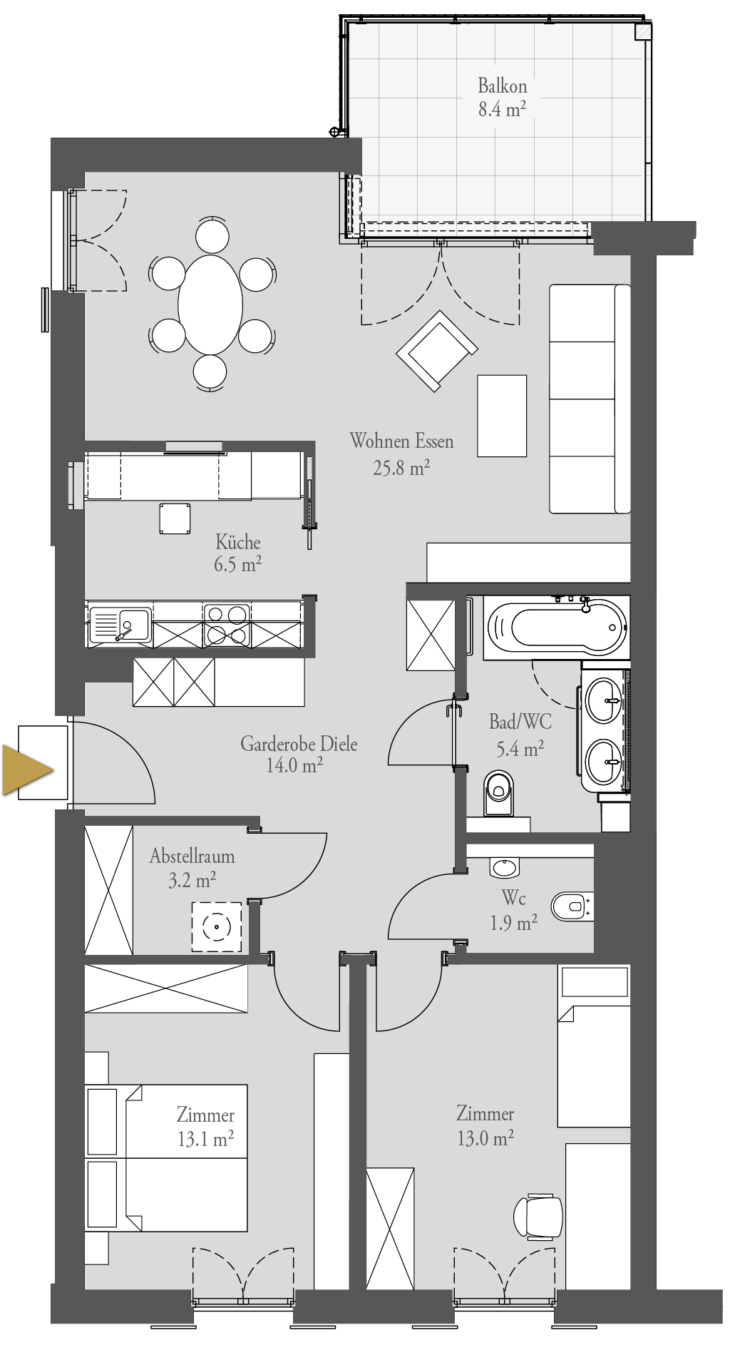 Weberei - 3-Zimmer Dachgeschosswohnung